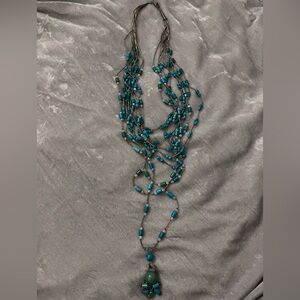 Elegant 9 Strand Turquoise Beaded Necklace